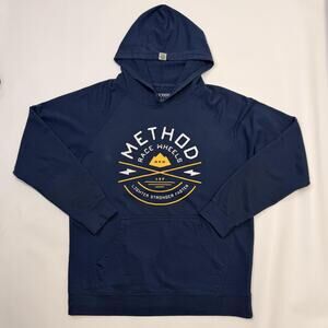 Method Race Wheels Hoodie Mens XL Blue Graphic Logo Pullover Fleece Sweatshirt